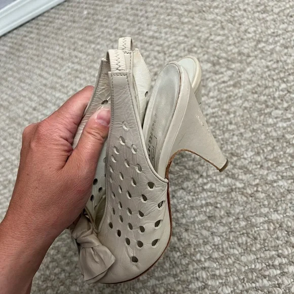 Pakerson heels white bow peep toe size 38 - Picture 9 of 12